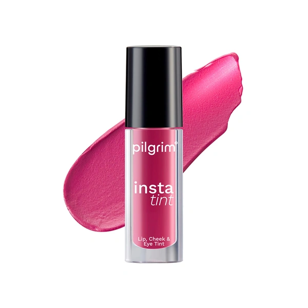 Pilgrim 3-in-1 Insta Tint - 2.5g | Multi-purpose Lip, Cheek & Eye Tint | With Goodness Of Spanish Squalane, Almond Oil, Avocado Oil And Macadamia Nut Oil |  Lightweight | Long-lasting & Buildable Color | Natural Glow | Perfect for All Skin Tones | (Pink Filter - 01)