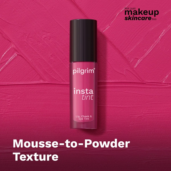 Pilgrim 3-in-1 Insta Tint - 2.5g | Multi-purpose Lip, Cheek & Eye Tint | With Goodness Of Spanish Squalane, Almond Oil, Avocado Oil And Macadamia Nut Oil |  Lightweight | Long-lasting & Buildable Color | Natural Glow | Perfect for All Skin Tones | (Pink Filter - 01)