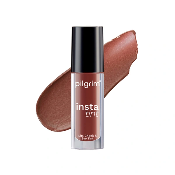 Pilgrim 3-in-1 Insta Tint - 2.5g | Multi-purpose Lip, Cheek & Eye Tint | With Goodness Of Spanish Squalane, Almond Oil, Avocado Oil And Macadamia Nut Oil |  Lightweight | Long-lasting & Buildable Color | Natural Glow | Perfect for All Skin Tones | (The Brown Trend -03)
