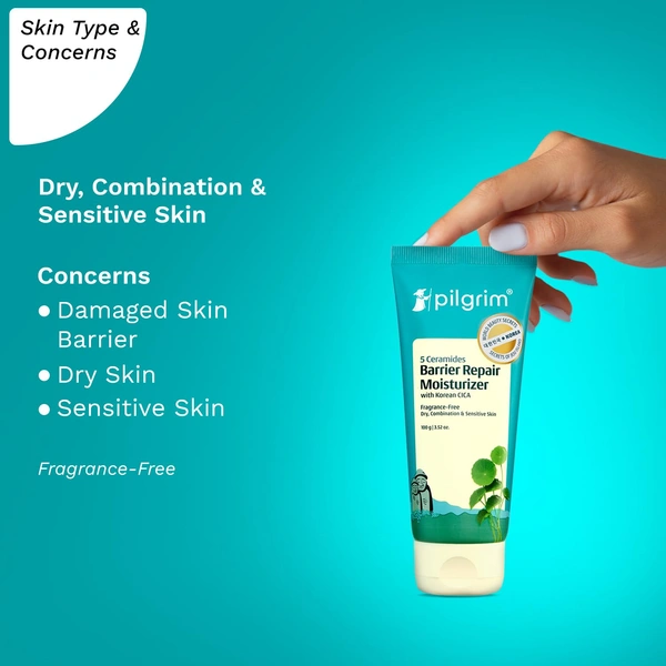 Pilgrim Ceramides Barrier Repair 5 Moisturizer 100g | Strengthens Skin's Barrier, Hydrates Deeply, and Soothes Dryness for Soft, Healthy Skin.