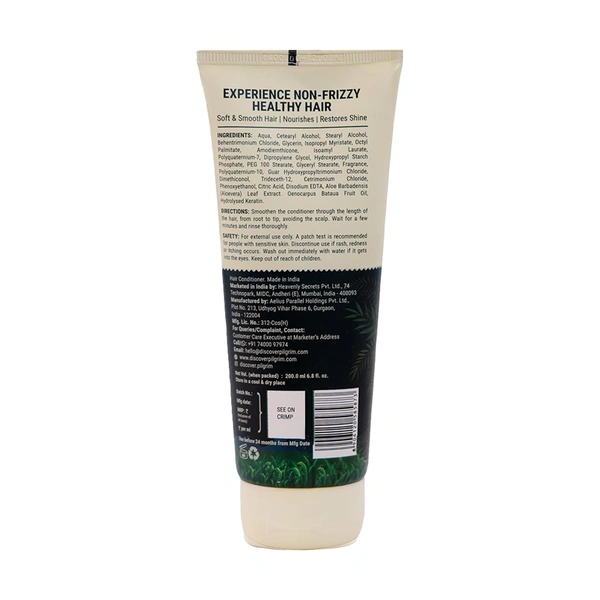 Pilgrim Amazonian Patua & Keratin Hair Smoothing Conditioner 200ml | Reduces Frizz, Softens Hair, and Restores Shine for Smooth and Manageable Locks.