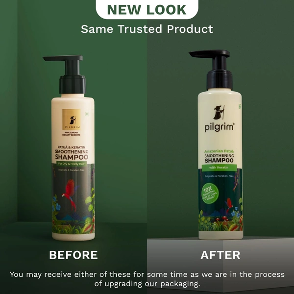 Pilgrim Amazonian Patua Hair Smoothing Shampoo with Keratin, 200ml | Cleanses, Smoothes Frizz, and Enhances Hair�s Texture for a Sleek, Shiny Look.