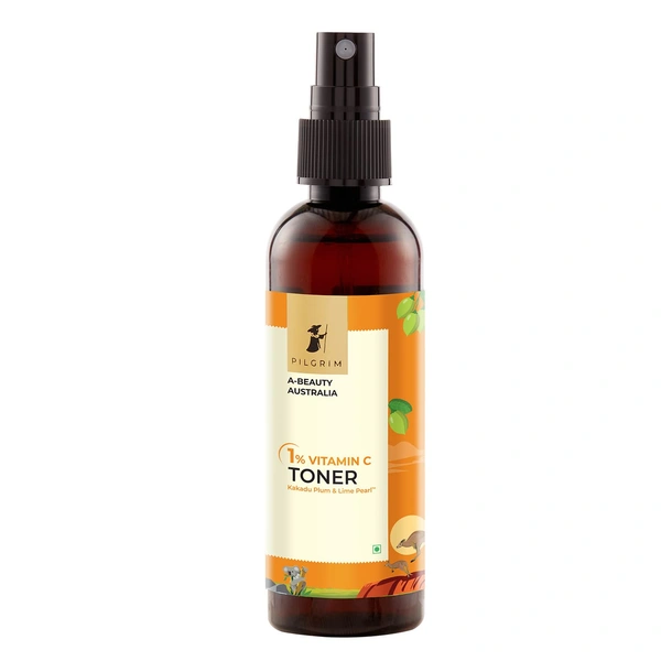 Pilgrim Australian 1% Vitamin C Toner - 100ml | With Kakadu Plum & Lime Pearl� | Vitamin C Toner for Open Pores Tightening | Brightens & Hydrates | Skin Refreshing Toner | Glow-Boosting Toner Dark Spots Reduction | For All Skin Types