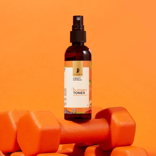 Pilgrim Australian 1% Vitamin C Toner - 100ml | With Kakadu Plum & Lime Pearl� | Vitamin C Toner for Open Pores Tightening | Brightens & Hydrates | Skin Refreshing Toner | Glow-Boosting Toner Dark Spots Reduction | For All Skin Types