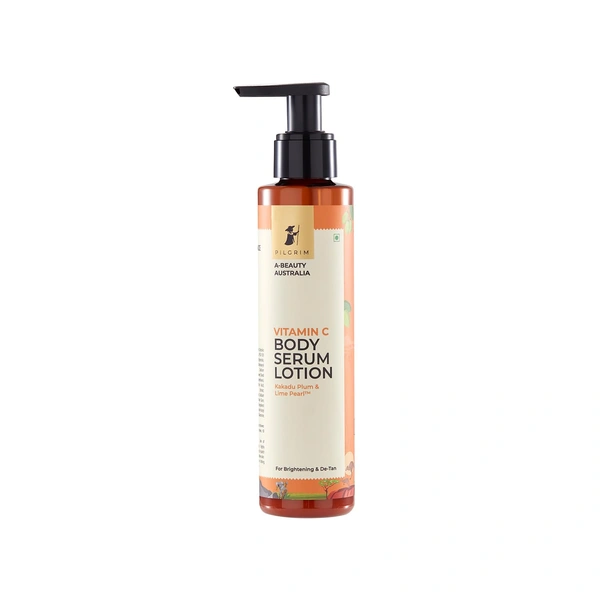 Pilgrim Australian Vitamin C Body Serum Lotion - 150ml | With Kakadu Plum & Lime Pearl� |  for Hydrated, Bright & Glowing Skin | Fades Dark Spots | Exfoliates | Evens Skin Tone | Suitable for All Skin Types