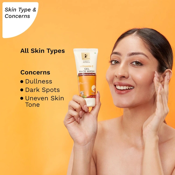Pilgrim Australian Vitamin C Gel Face Wash - 100ml | With Kakadu Plum & Lime Pearl� |  Refreshing & Non-Stripping Cleanser | Lightweight  | Dark Spots reduction | Evens Skin Tone | Brightens & Gently Exfoliates | For All Skin Types
