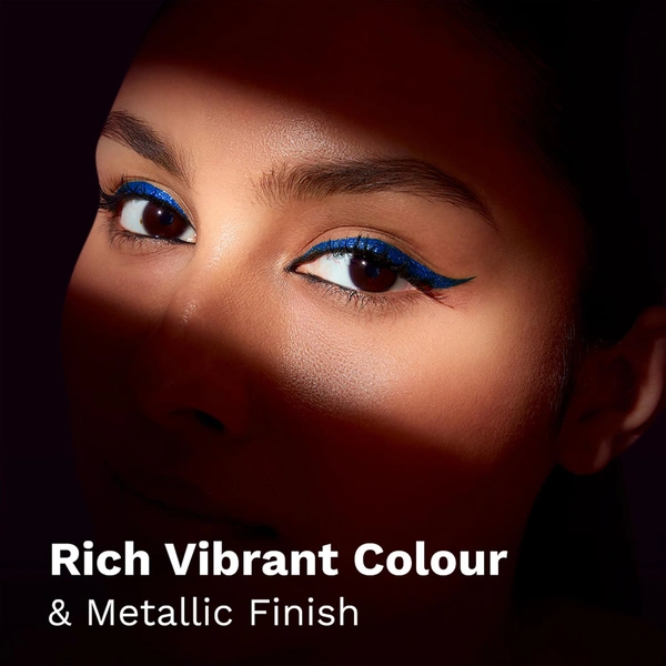 Pilgrim Blue Rebel Metallic Eyeliner 3.50ml | Intense Pigment, Long-Wearing Formula, and Smooth Application for a Vibrant, Eye-Catching Look.
