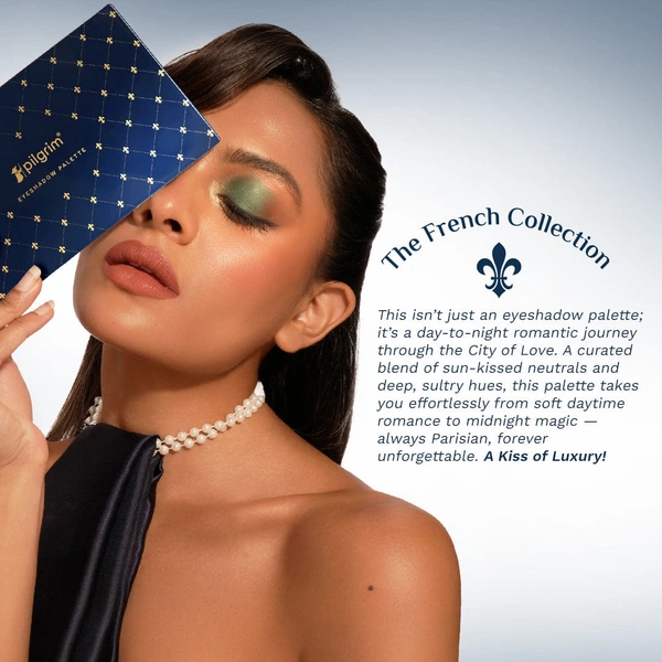 Pilgrim Eyeshadow Palette Midnight in Paris | 18-in-1 Ultra Glam Eye Shades | High Pigmented Multi Texture Palette | Smooth Blend, Long Lasting & Easy to Layer Eye Makeup