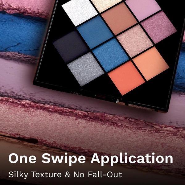 Pilgrim Eyeshadow Palette Midnight Soiree | 12-in-1 Highly Pigmented Multi-Finish Eye Shades | Intense Color Payoff | Long Lasting & Blendable Formula | 24gm Ultimate Glam Palette