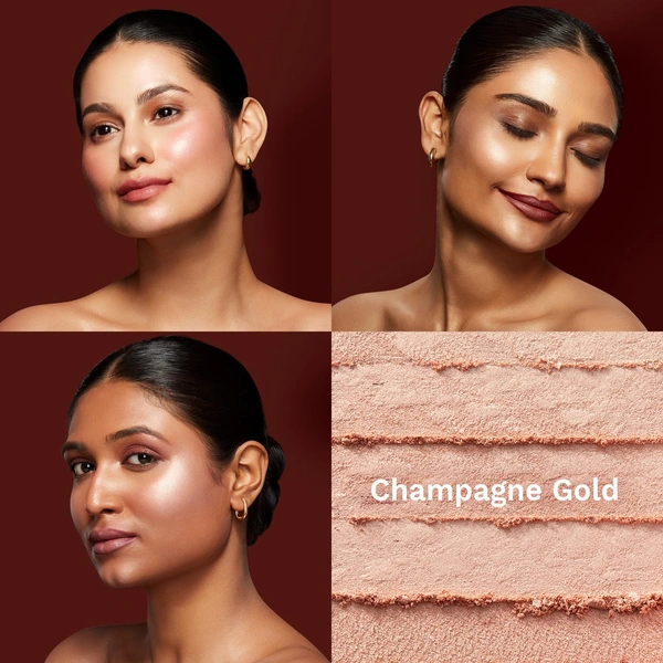 Pilgrim Highlighter Duo Gold & Rose Gold-01, 11g | Buildable Glow with Two Radiant Shades for a Luminous Finish, Perfect for Day or Night Makeup Looks.