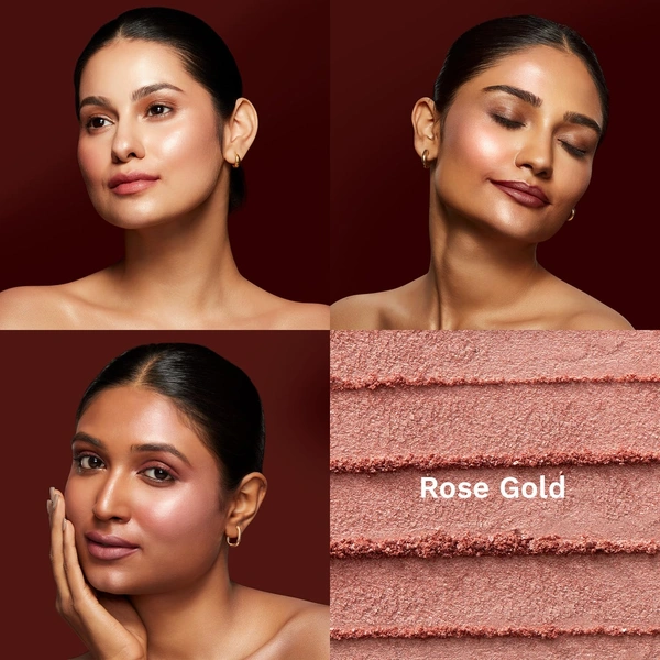 Pilgrim Highlighter Duo Gold & Rose Gold-01, 11g | Buildable Glow with Two Radiant Shades for a Luminous Finish, Perfect for Day or Night Makeup Looks.