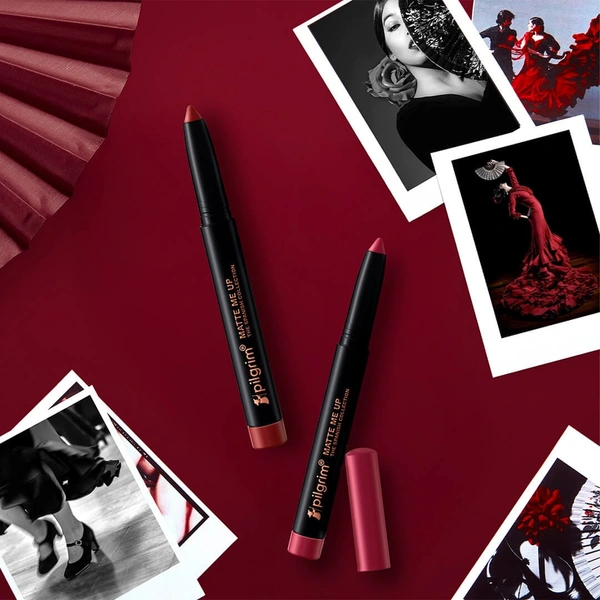 Pilgrim Lip Crayon 1.4g Matt Me Up The Spanish Collection Magical Mauve 13 | Ultra Smooth Velvet Matte, High Pigment, Long Wear Nude Lip Crayon