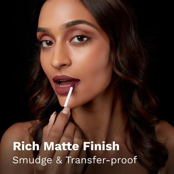 Pilgrim Liquid Matte Lipstick 02 Berry Tease |Rich Berry Shade | Velvety Matte Finish | Long-Lasting | Smudge-Proof | Lightweight Formula for All-Day Glamour