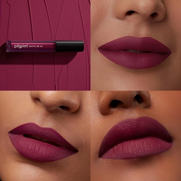 Pilgrim Liquid Matte Lipstick  05 Wine Spill| Bold & Long-Lasting | Transfer-Proof Formula | Stunning Matte Finish | Hydrating, Comfortable & Vegan