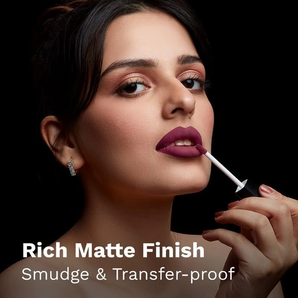 Pilgrim Liquid Matte Lipstick  05 Wine Spill| Bold & Long-Lasting | Transfer-Proof Formula | Stunning Matte Finish | Hydrating, Comfortable & Vegan