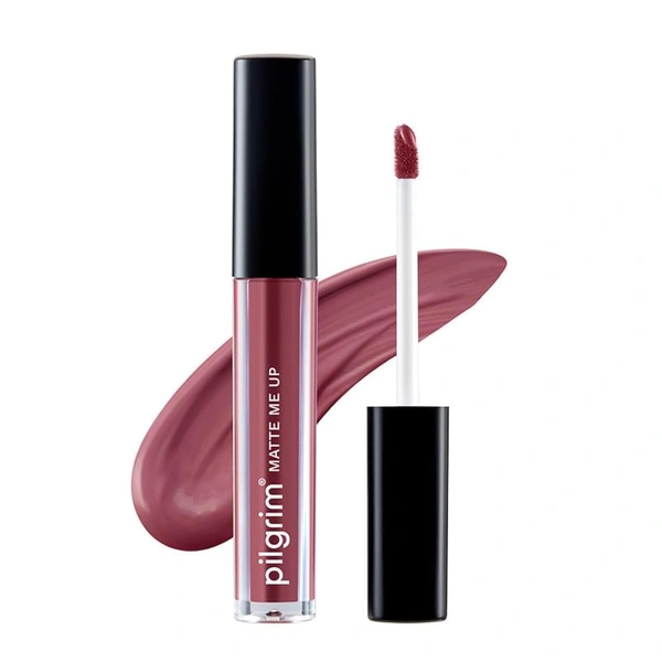 Pilgrim Liquid Matte Lipstick 08 Flirty Rose|Bold Rose Shade | Velvety Matte Finish | Long-Lasting | Smudge-Proof | Lightweight Formula for All-Day Comfort & High Pigmented Color
