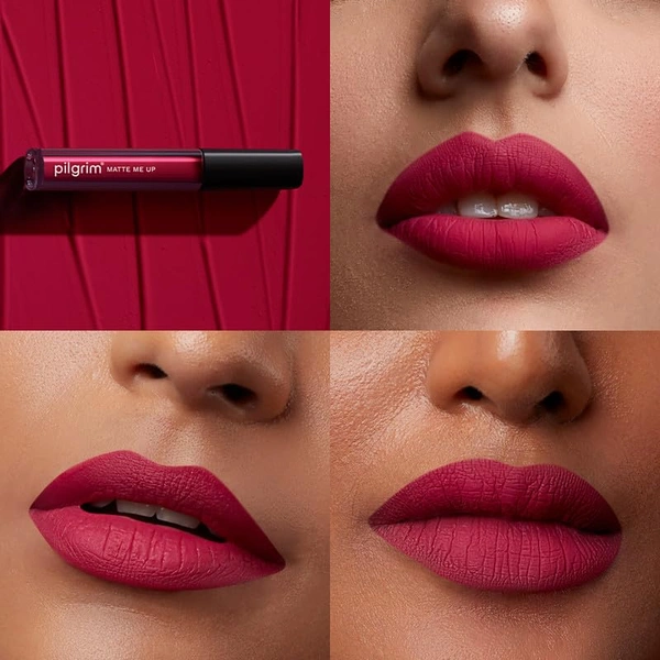 Pilgrim Liquid Matte Lipstick 12 Pink Climax |Bold Pink Climax Shade | Velvety Matte Finish | Long-Lasting | Smudge-Proof | Lightweight Formula for All-Day Comfort & High Pigmented Color