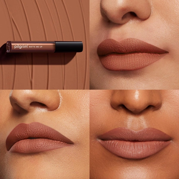 Pilgrim Liquid Matte Lipstick 22 Mocha Muse |Bold Mocha Muse Shade | Velvety Matte Finish | Long-Lasting | Smudge-Proof | Lightweight Formula for All-Day Comfort & High Pigmented Color