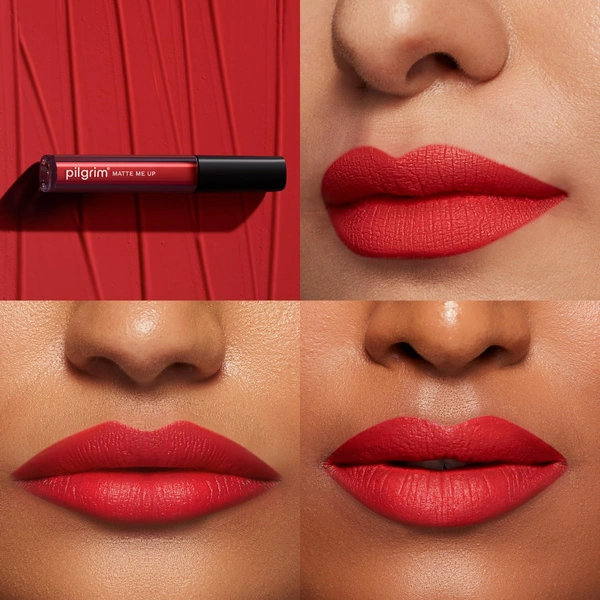 Pilgrim Liquid Matte Lipstick 25 Siren Red| Bold, Long-Lasting| Transfer-Proof & Hydrating Formula|Stunning Matte Finish & All-Day Wear