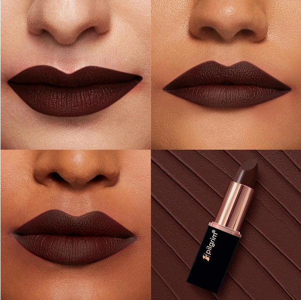 Pilgrim Matte Bullet Lipstick Alpha Brown 34 | Intense Color | Velvety Smooth | Long-Lasting | Transferproof & Smudgeproof for All-Day Wear