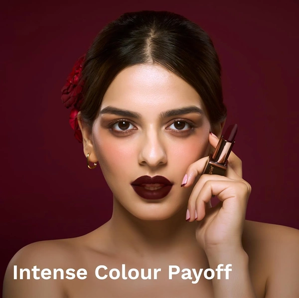 Pilgrim Matte Bullet Lipstick Alpha Brown 34 | Intense Color | Velvety Smooth | Long-Lasting | Transferproof & Smudgeproof for All-Day Wear