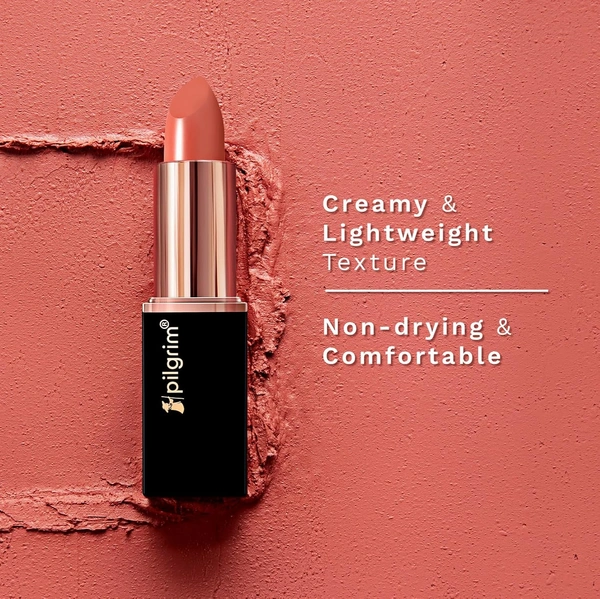 Pilgrim Matte Bullet Lipstick Alpha Brown 34 | Intense Color | Velvety Smooth | Long-Lasting | Transferproof & Smudgeproof for All-Day Wear