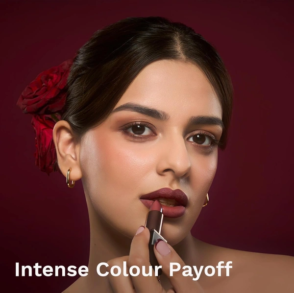 Pilgrim Matte Bullet Lipstick (Coco Caress 06)|Rich Cocoa Shade | Velvety Matte Finish | Transferproof & Smudgeproof for All-Day Wear