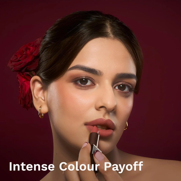 Pilgrim Matte Bullet Lipstick (Mocha Bliss 04),  Rich Mocha Brown | Long-Lasting Matte Finish | Hydrating with Squalane | SPF 30 Protection | Smudge-Resistant & Vegan