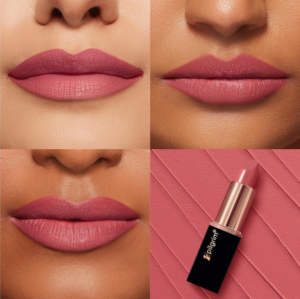 Pilgrim Matte Bullet Lipstick (Pink Passion 11)| Bold Pink, Long-Lasting Matte Finish | Hydrating with Squalane | SPF 30 Protection | Smudge-Resistant & Vegan