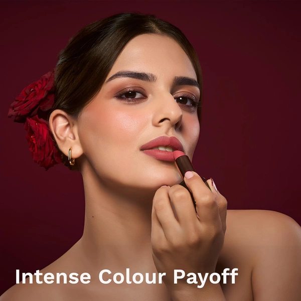 Pilgrim Matte Bullet Lipstick (Pink  Romance 14)| Soft Pink, Long-Lasting Matte Finish | Hydrating with Squalane | SPF 30 Protection | Smudge-Resistant & Vegan