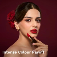 Pilgrim Matte Bullet Lipstick (Ruby Revolt 25) | Bold Ruby Red  |Long-Lasting Matte Finish | Hydrating with Squalane| SPF 30 Protection| Smudge-Resistant & Vegan