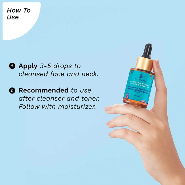 Pilgrim Niacinamide & Alpha Arbutin Skin Clarifying Serum, 30ml | Reduces Dark Spots, Brightens Skin, and Improves Texture for a Smooth, Even Complexion.