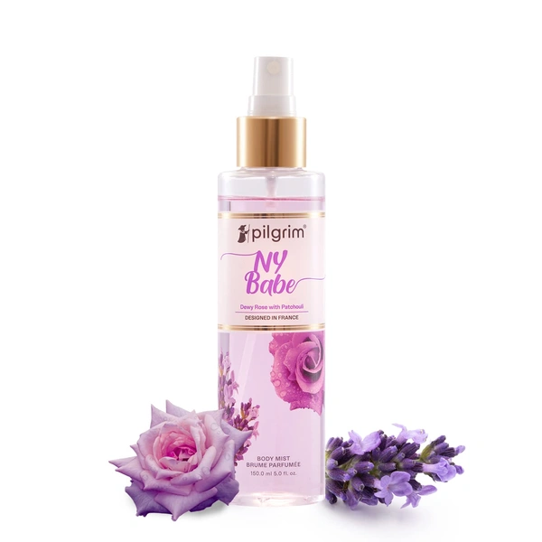 Pilgrim NY Babe Body Mist - 150 ml | With Dewy Rose & Bold Patchouli | Long-Lasting |  Body Mist for Women | Romance perfume for women  | Elegant fragrance | Designed in France