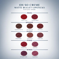 Pilgrim Oh So Creme Bullet Lipstick with Ch�rie Pink - 11 Shade | Silky Matte Finish & Highly Pigmented  |  Long Lasting & Smooth Glide |  Lightweight Formula with French Grape Seed Oil