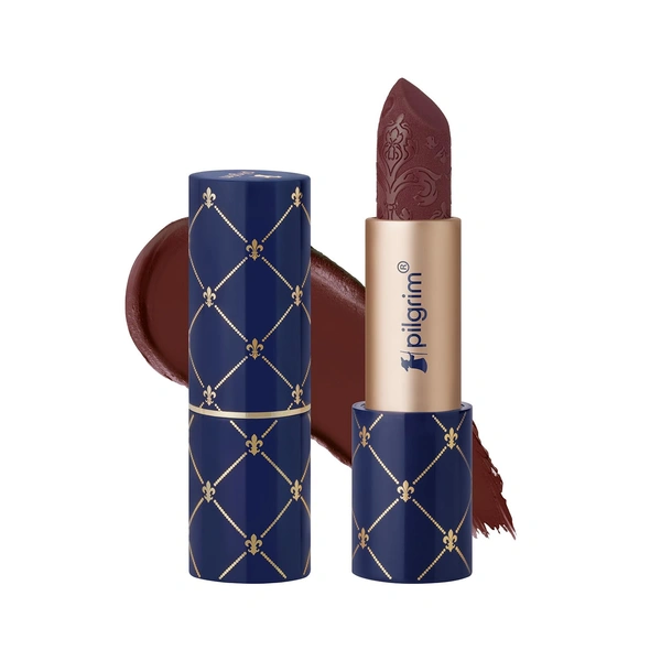 Pilgrim Oh So Creme Bullet Lipstick with  Hot Chocolat-24 Shade | Silky Matte Finish & Highly Pigmented  |  Long Lasting & Smooth Glide |  Lightweight Formula with French Grape Seed Oil