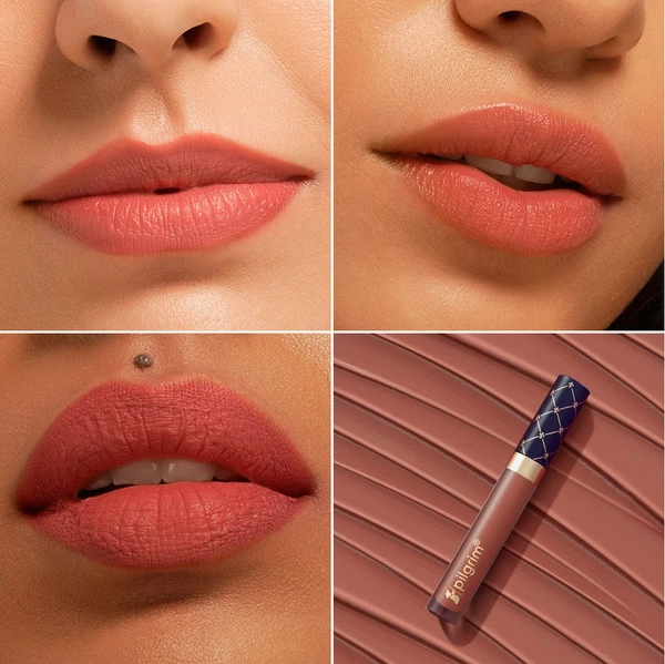 Pilgrim Oh So Creme Lipstick  04 Caramel Bebe | Ultra Light Highly Pigmented & Matte Liquid Lipstick | Long-Lasting, Smudge-Proof, Transfer-Resistant | Comfortable Wear for All Day Perfection