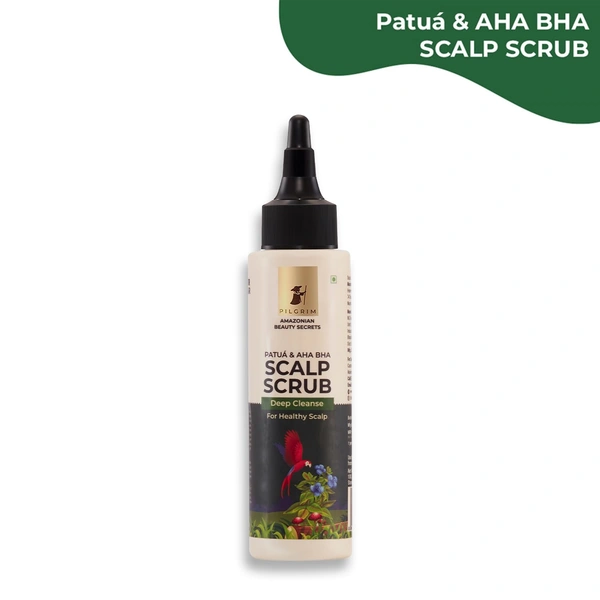 Pilgrim Patua & AHA BHA Scalp Scrub - 100ml  | Deep Cleanse for Healthy Scalp | Exfoliate & Nourish Your Scalp | Dandruff Treatment | Oil Control  | Promotes Healthy Hair Growth |  for All Hair Types