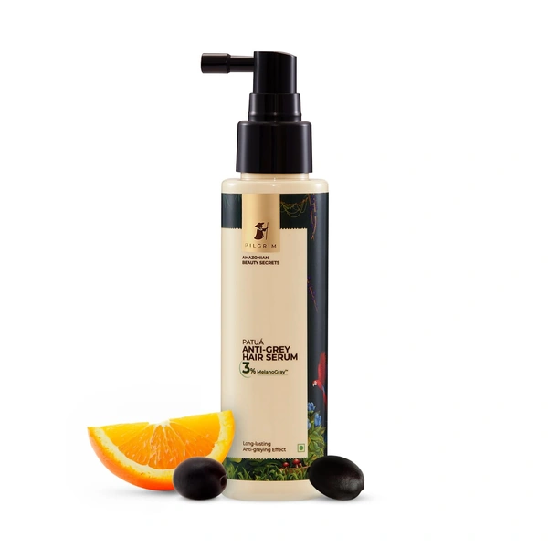 Pilgrim Patua Anti Grey Anti Serum - 90ml |  With 3% MelanoGray� | Long-Lasting | Anti Greying Effects | Deep Hydration & Nourishment for Healthy Hair | Restores Natural Hair |  for All Hair Types