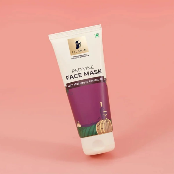 Pilgrim Red Vine Face Mask -100g | with Mulberry Extracts & Rosehip Oil | Blackheads Removal | Reduces Pigmentation | Hydrating Face Mask | Oil Control | Radiant complexion | Brightens & Rejuvenates | Nourishes Skin | For All Skin Types