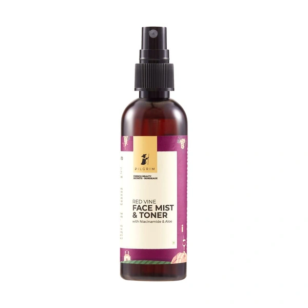 Pilgrim Red Vine Face Mist & Toner -100ml | With Niacinamide & Aloe Vera | for a Healthy, Glowing Complexion | Pore-minimizing | Face Mist for Even Skin Tone | Healthy Glow | Hydrating | For All Skin Types