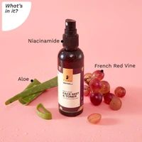 Pilgrim Red Vine Face Mist & Toner -100ml | With Niacinamide & Aloe Vera | for a Healthy, Glowing Complexion | Pore-minimizing | Face Mist for Even Skin Tone | Healthy Glow | Hydrating | For All Skin Types