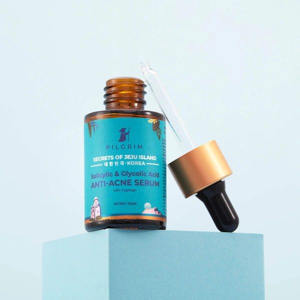 Pilgrim Anti-Acne Serum Salicylic & Glycolic Acid, 30ml | Clears Breakouts, Reduces Blackheads, and Exfoliates Skin for a Smooth, Clear Complexion.
