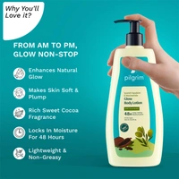 Pilgrim Spanish Glow Body Lotion 400ml with Squalane & Niacinamide | Hydrates, Brightens, and Smoothens Skin for a Natural Radiant Glow.