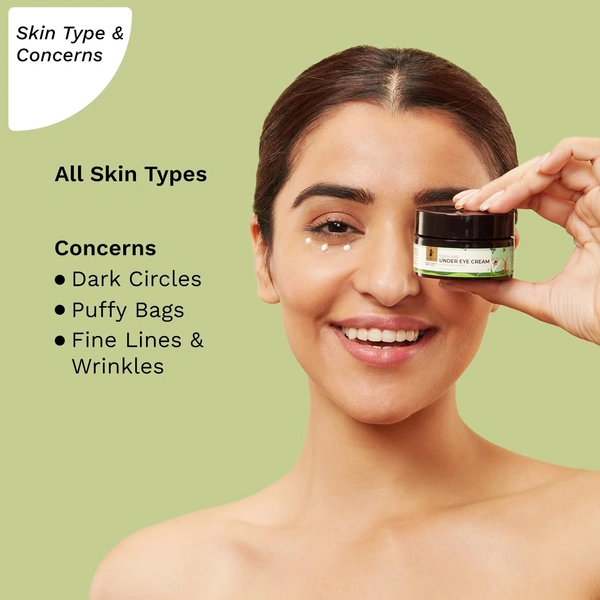 Pilgrim Spanish Squalane Under Eye Cream  - 30g | With Phyto-Retinol & Caffeine | Under eye Cream for Wrinkles & Puffy Eyes | Lightweight | Reduces Dark Circles | Hydrating & Nourishing |  For All skin types
