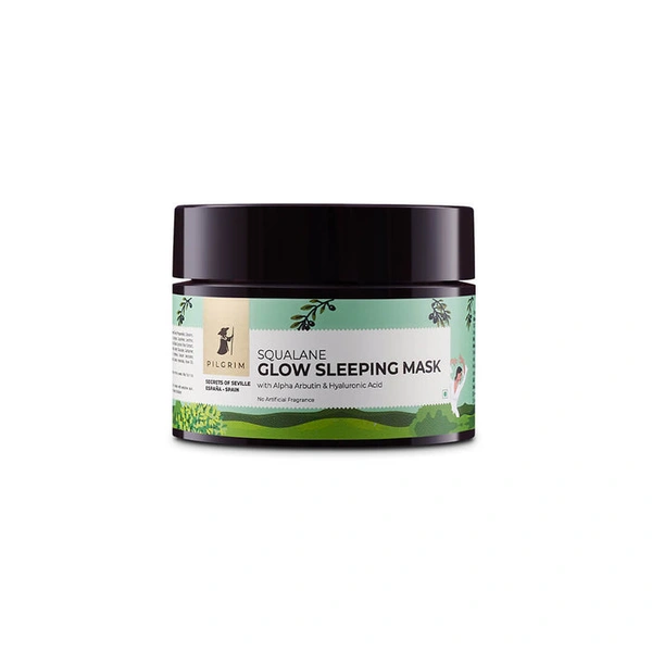 Pilgrim Sleeping Mask Squalane Glow, 50.0gm | Hydrates Deeply, Enhances Skin�s Natural Glow, and Repairs Overnight for Radiant, Refreshed Skin.