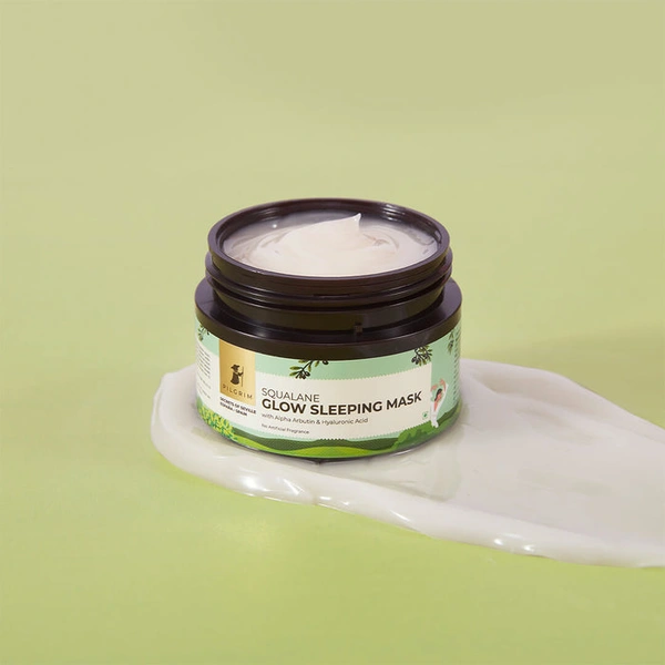 Pilgrim Sleeping Mask Squalane Glow, 50.0gm | Hydrates Deeply, Enhances Skin�s Natural Glow, and Repairs Overnight for Radiant, Refreshed Skin.