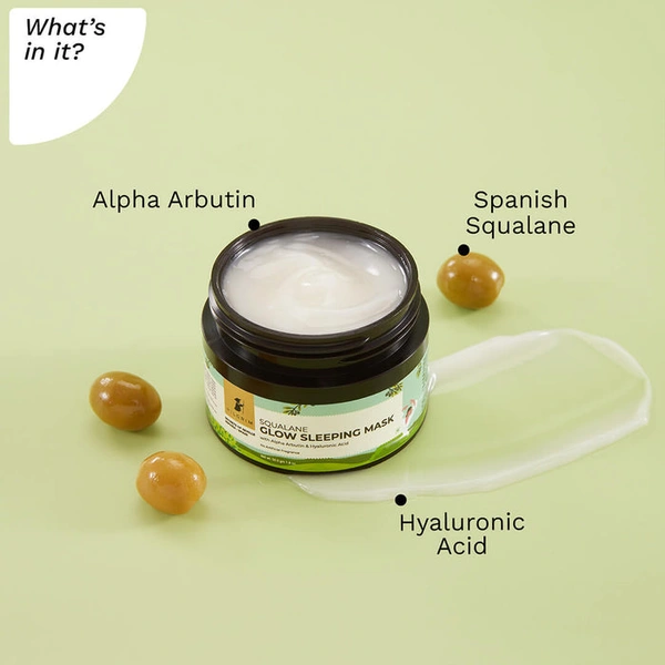 Pilgrim Sleeping Mask Squalane Glow, 50.0gm | Hydrates Deeply, Enhances Skin�s Natural Glow, and Repairs Overnight for Radiant, Refreshed Skin.