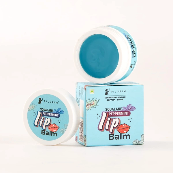 Pilgrim Squalane Peppermint Lip Balm - 8g | Lip Balm with Shea & Cocoa Butter For Soft & Smooth Lip | Nourish & Refresh Your Lips | Deeply Hydrating Lip Care | Smoothening | Natural Shin
