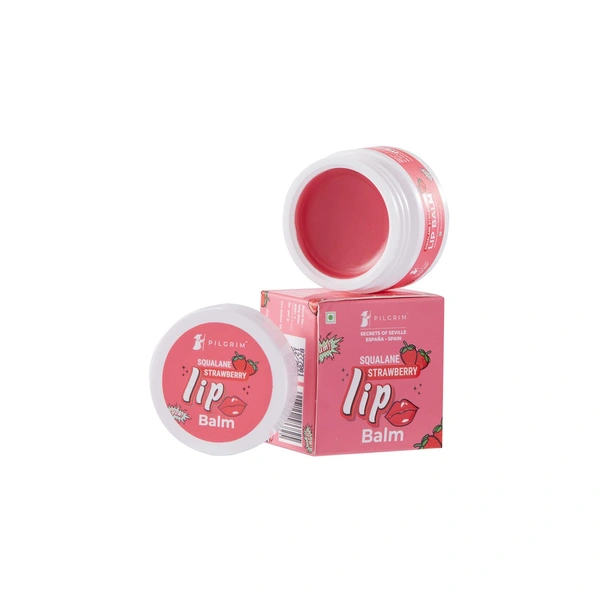 Pilgrim Squalane Strawberry Lip Balm - 8g | With Shea Butter & Pomegranate Extract  | Moisturize & Protect Lips |  Soft, Smooth & Nourished Lips | hydrating Dry & Chapped Lips | Lip Balm with Natural Ingredients