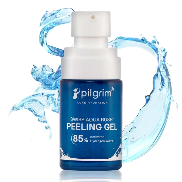Pilgrim Swiss Aqua Rush Peeling Gel  30g | With Pentavitin & 85% Activated Hydrogen Water | Deep Hydration | Smooth & Soft Skin | Brightening Exfoliating Gel | Fresh & Radiant Skin |  Suitable for Sensitive Skin Types